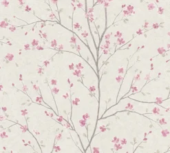 Behang Aziatische bloesem roze