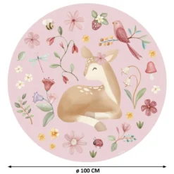 Behangcirkel Fairy Garden Ø100 cm roze