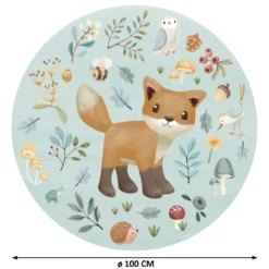 Behangcirkel Forest Friends blauw Ø100 cm