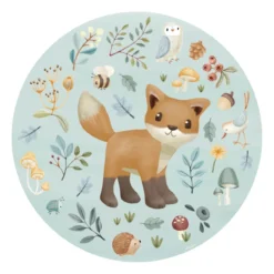 Behangcirkel Forest Friends blauw Ø100 cm