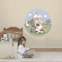 Behangcirkel little farm Ø100 cm
