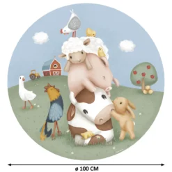 Behangcirkel little farm Ø100 cm
