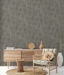Behang Cirkels Cirkels behang zwart
