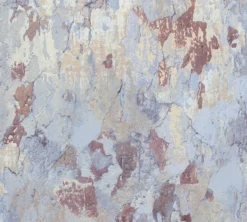 Behang Ruig betonlook blauw