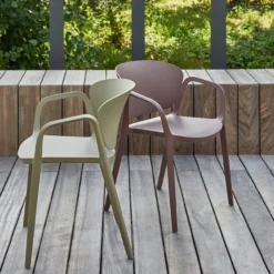 Bent tuinstoel kunststof groen