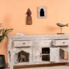 Bhanvad - Handgesneden Mangohouten Consoletafel