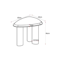 Bijzettafel Amara naturel botticino marmer 60 cm