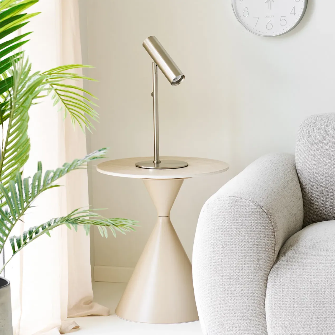 Bijzettafel Anisa beige Ø50 cm