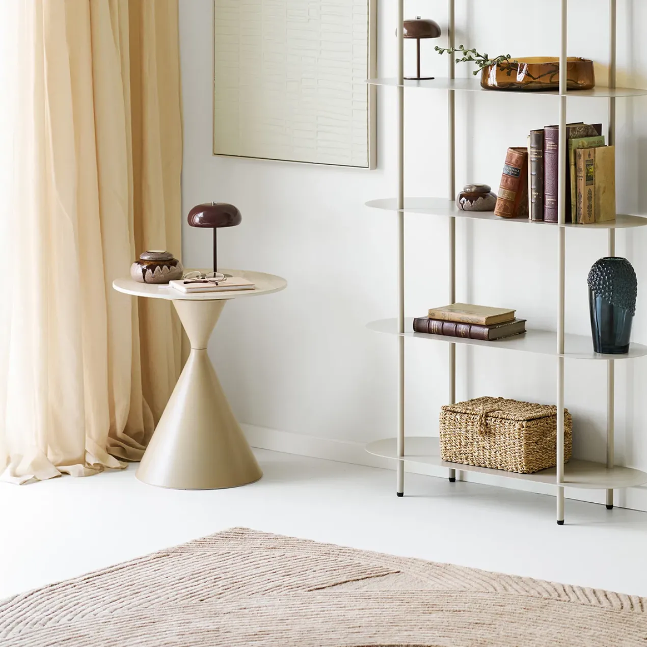 Bijzettafel Anisa beige Ø50 cm