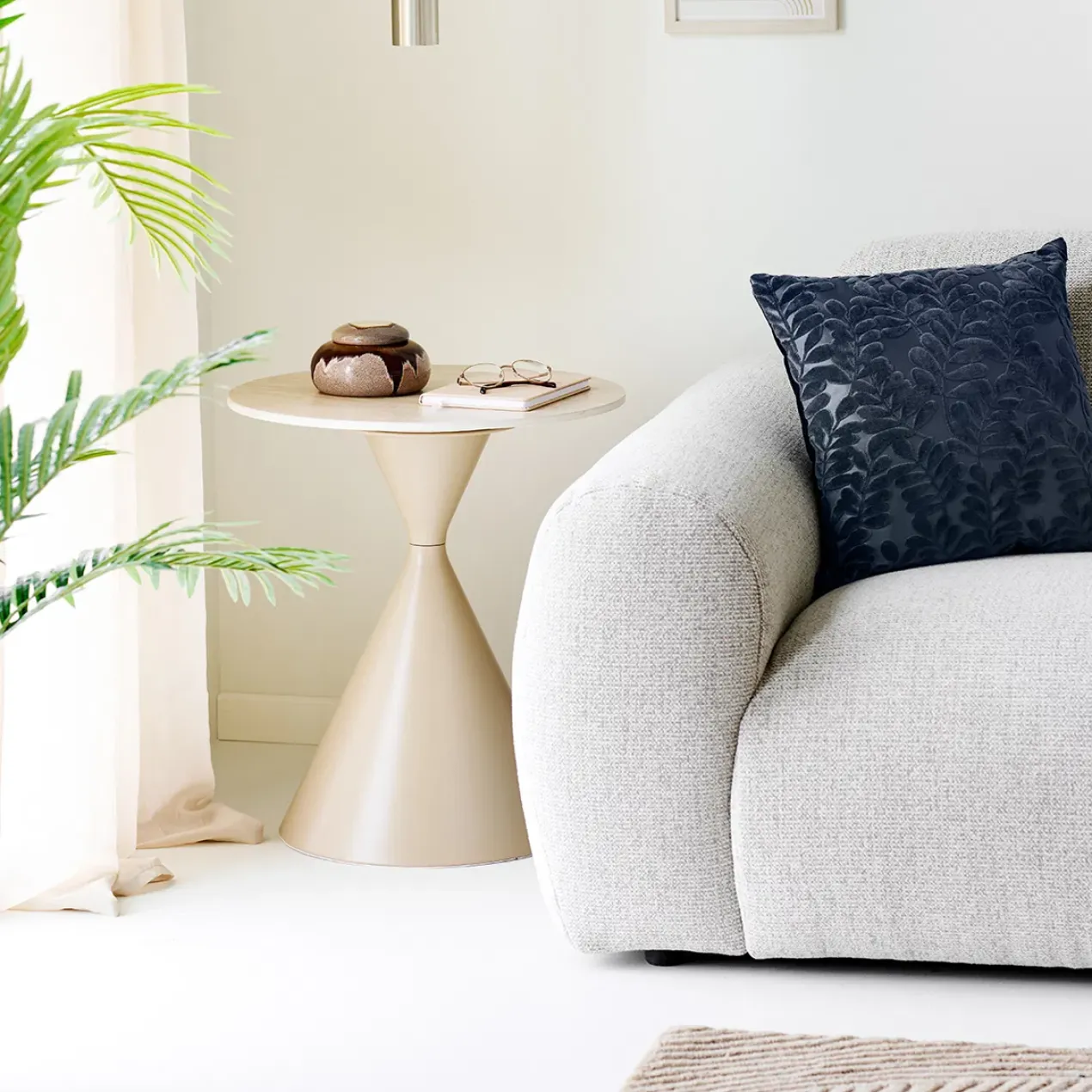 Bijzettafel Anisa beige Ø50 cm