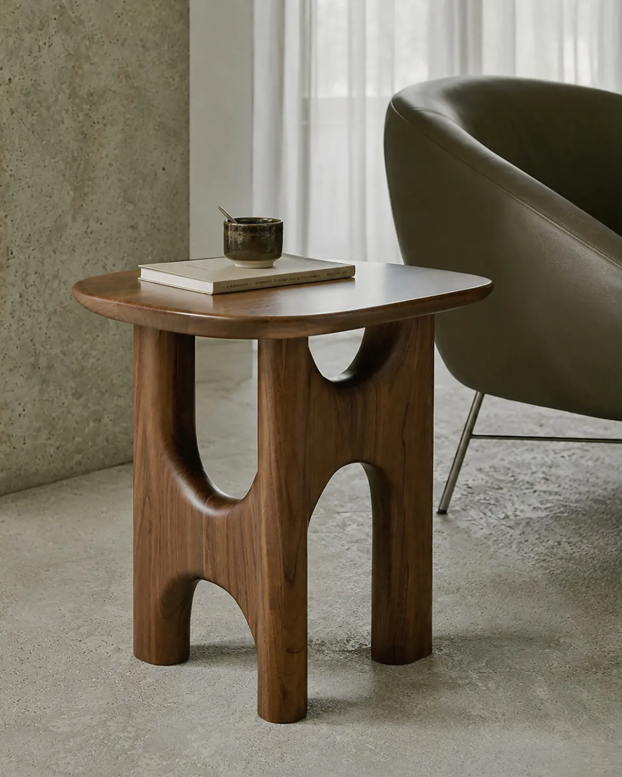 Bijzettafel Flow teak wild brown