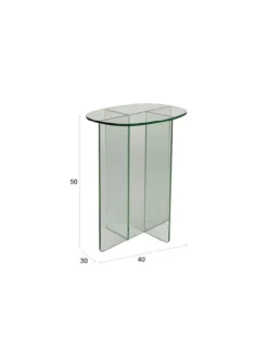 Bijzettafel Linea transparant