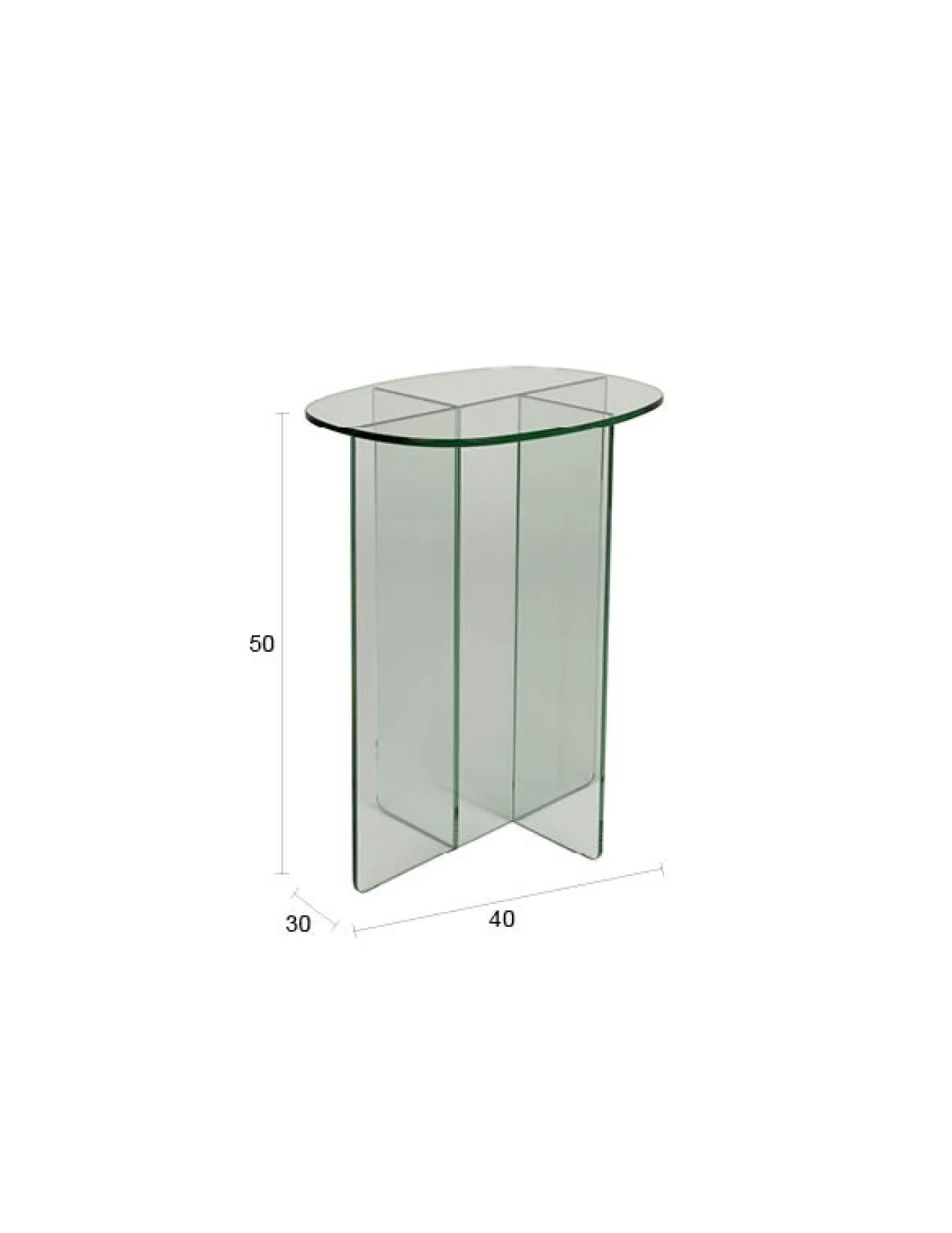 Bijzettafel Linea transparant