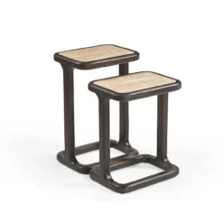 Bijzettafel Luno bruin H58 cm