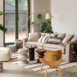 Bijzettafel Mala glossy beige