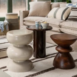 Bijzettafel Mala glossy beige