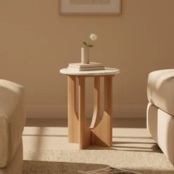 Bijzettafel Marmer Ø30 cm Kuching