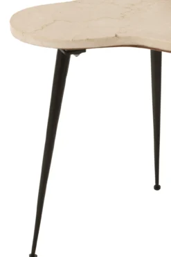 Bijzettafel marmer/metaal - set van 3