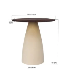 Bijzettafel Milan hout 50 cm beige