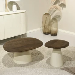 Bijzettafel Milan hout 50 cm beige