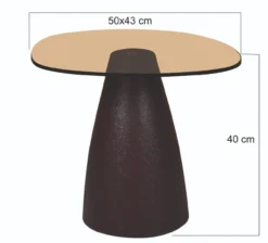 Bijzettafel Milan rookglas 50 cm bruin
