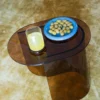 Bijzettafel Plateau glas amber