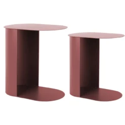 Bijzettafel Riqueza burgundy red - set van 2