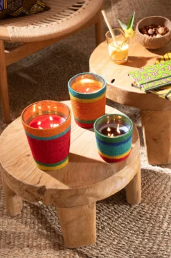 Bijzettafel Rond teakhout naturel - set van 2