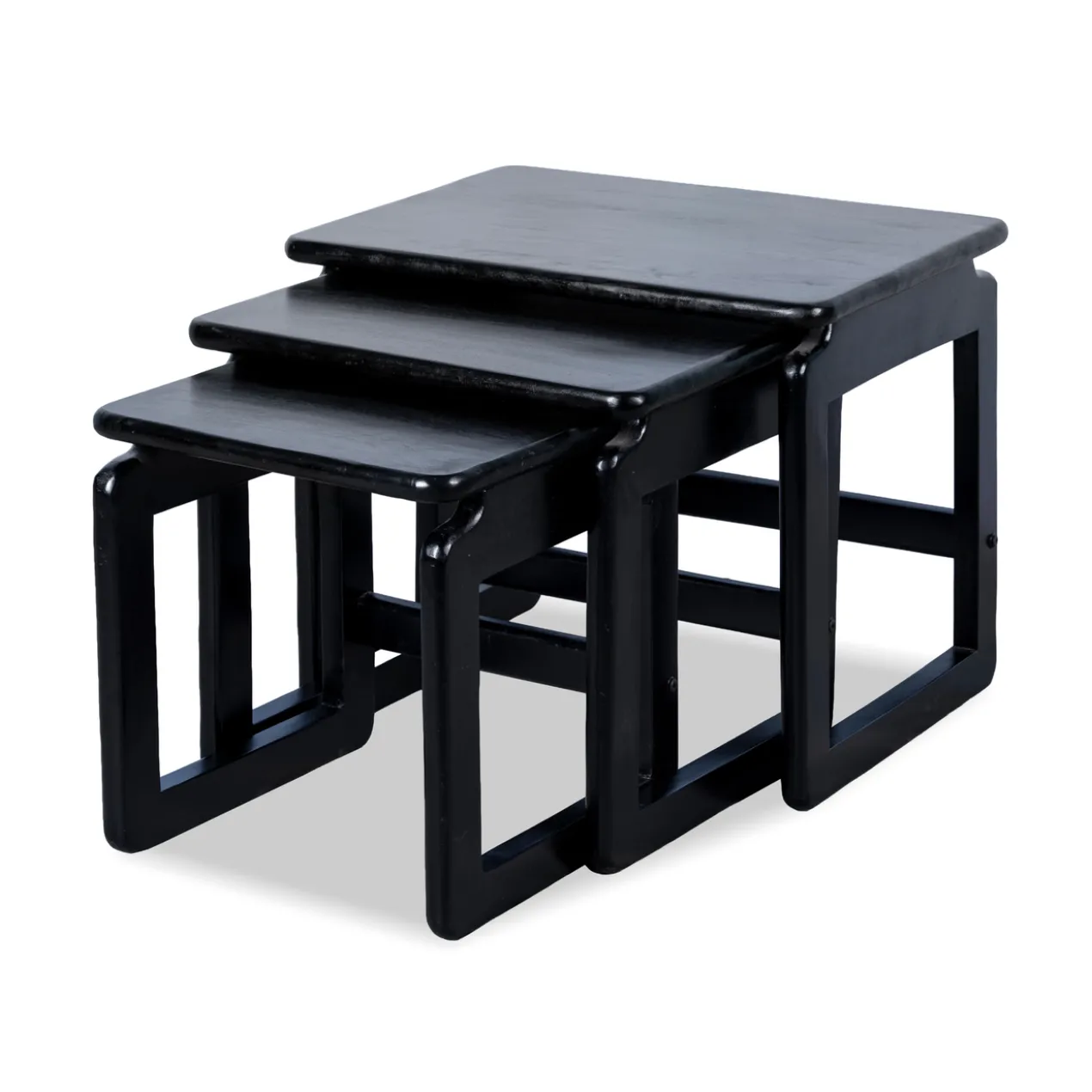 Bijzettafel Zoutelande zwart - set van 3