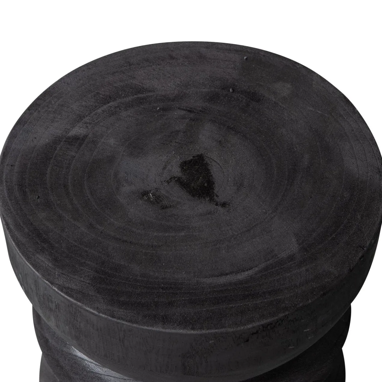 Bikkel kruk hout zwart 40xo28 cm