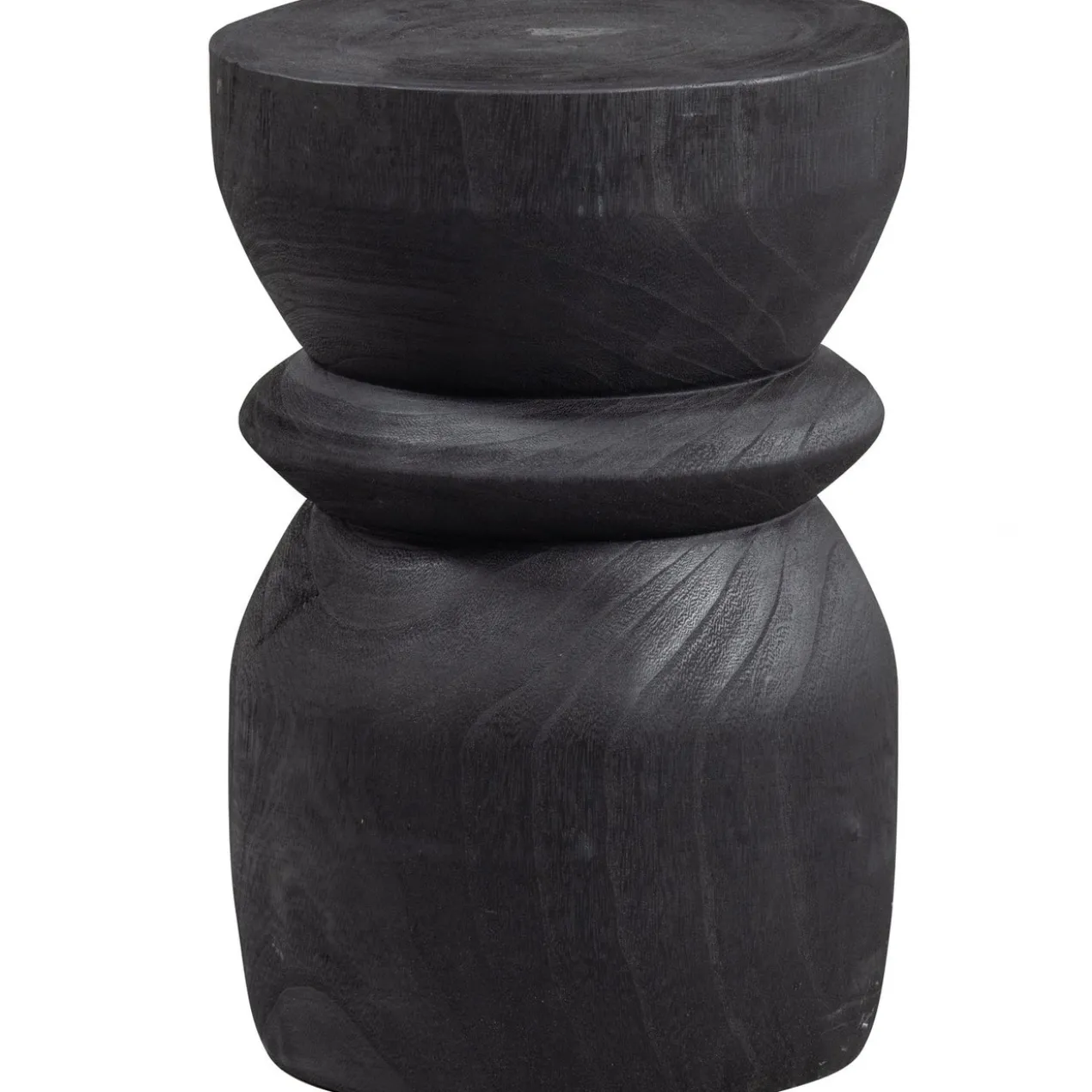 Bikkel kruk hout zwart 40xo28 cm