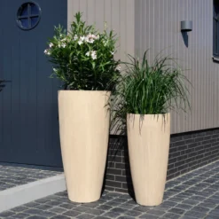 Bloempot Java big Ø47 x H100 cm stripe beige