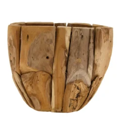 Bloempot natural teak M