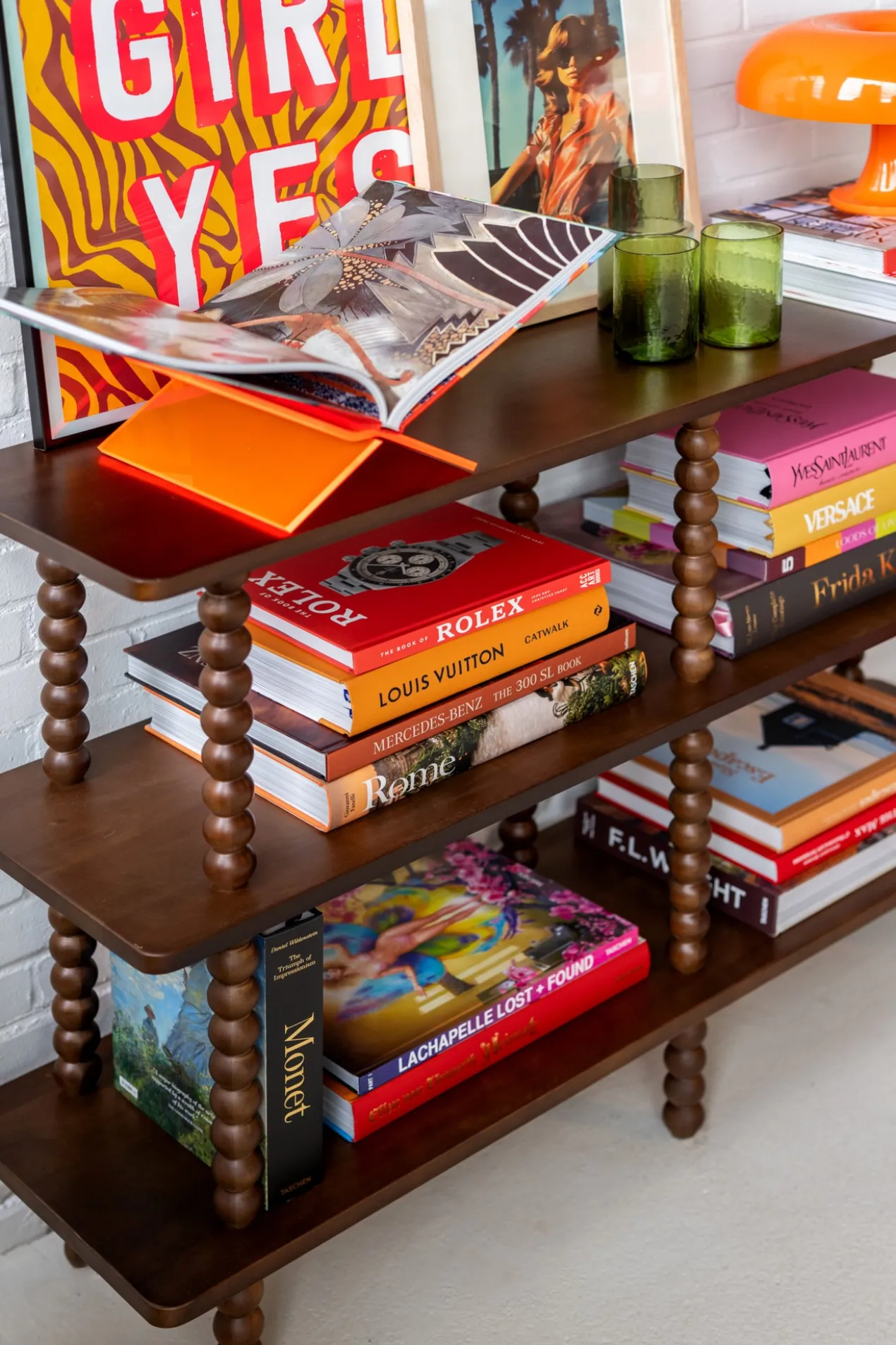 Boekenstandaard Perspex orange