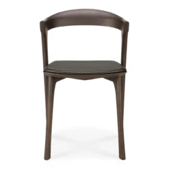 Bok stoel - eiken bruin - bruin leer