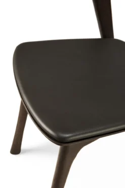 Bok stoel - eiken bruin - bruin leer