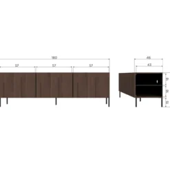 Bono gravure tv meubel essen bruin [fsc]