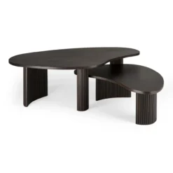 Boomerang koffietafel - donker mahonie - klein