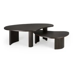 Boomerang koffietafel - donker mahonie - klein