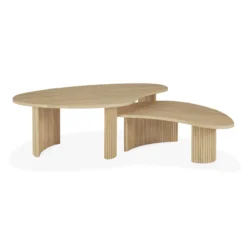 Boomerang koffietafel - eiken - klein