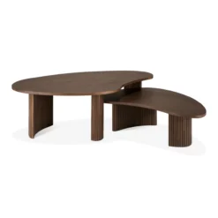 Boomerang koffietafel - teak bruin - klein