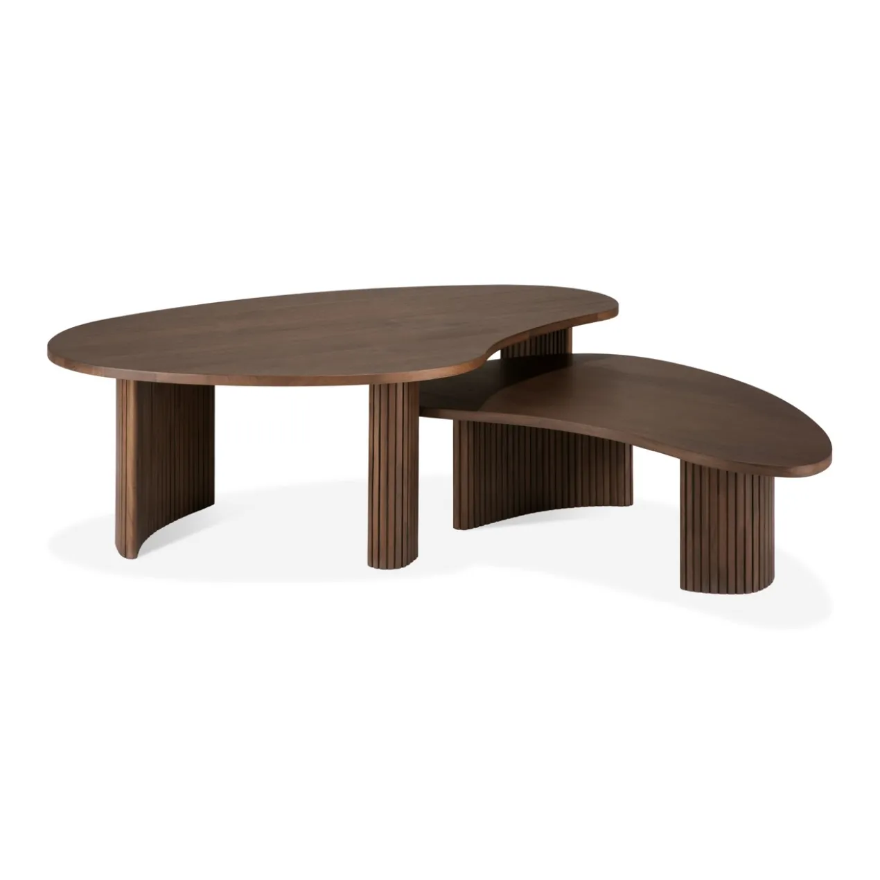 Boomerang koffietafel - teak bruin - klein
