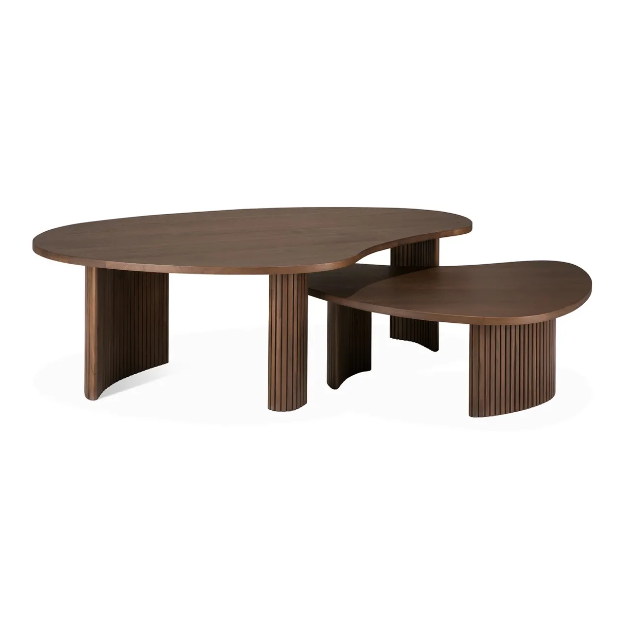 Boomerang koffietafel - teak bruin - klein