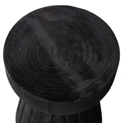 Borre kruk hout zwart 40xo28 cm