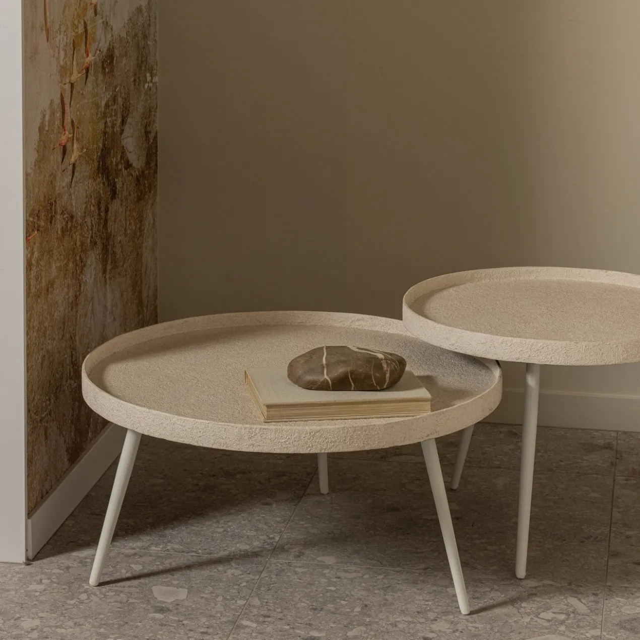 Bounds bijzettafel xl hout/metaal naturel 40xo76 cm