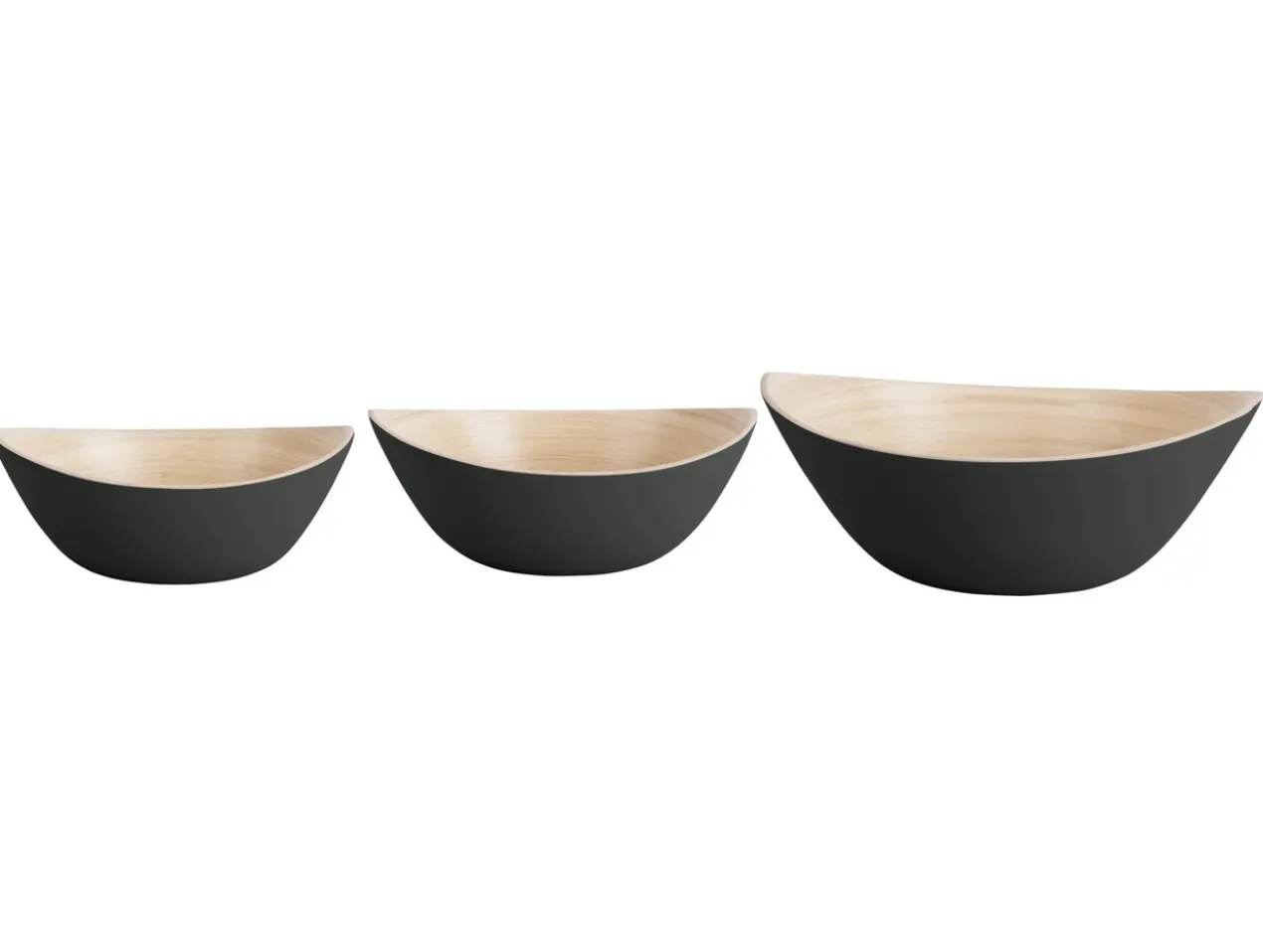 Bowl set Puro Oval bamboo black