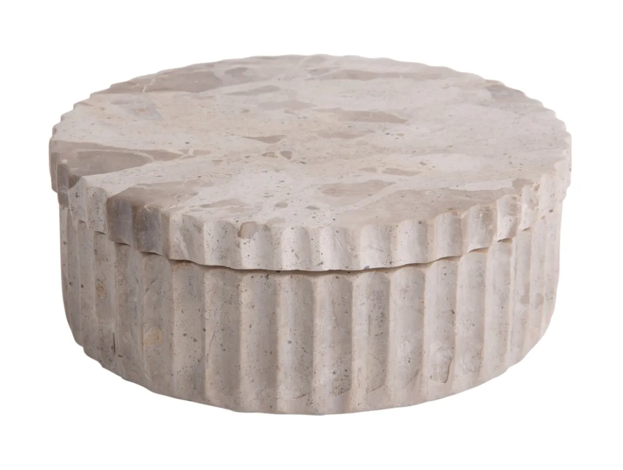 Bowl with lid marble brown