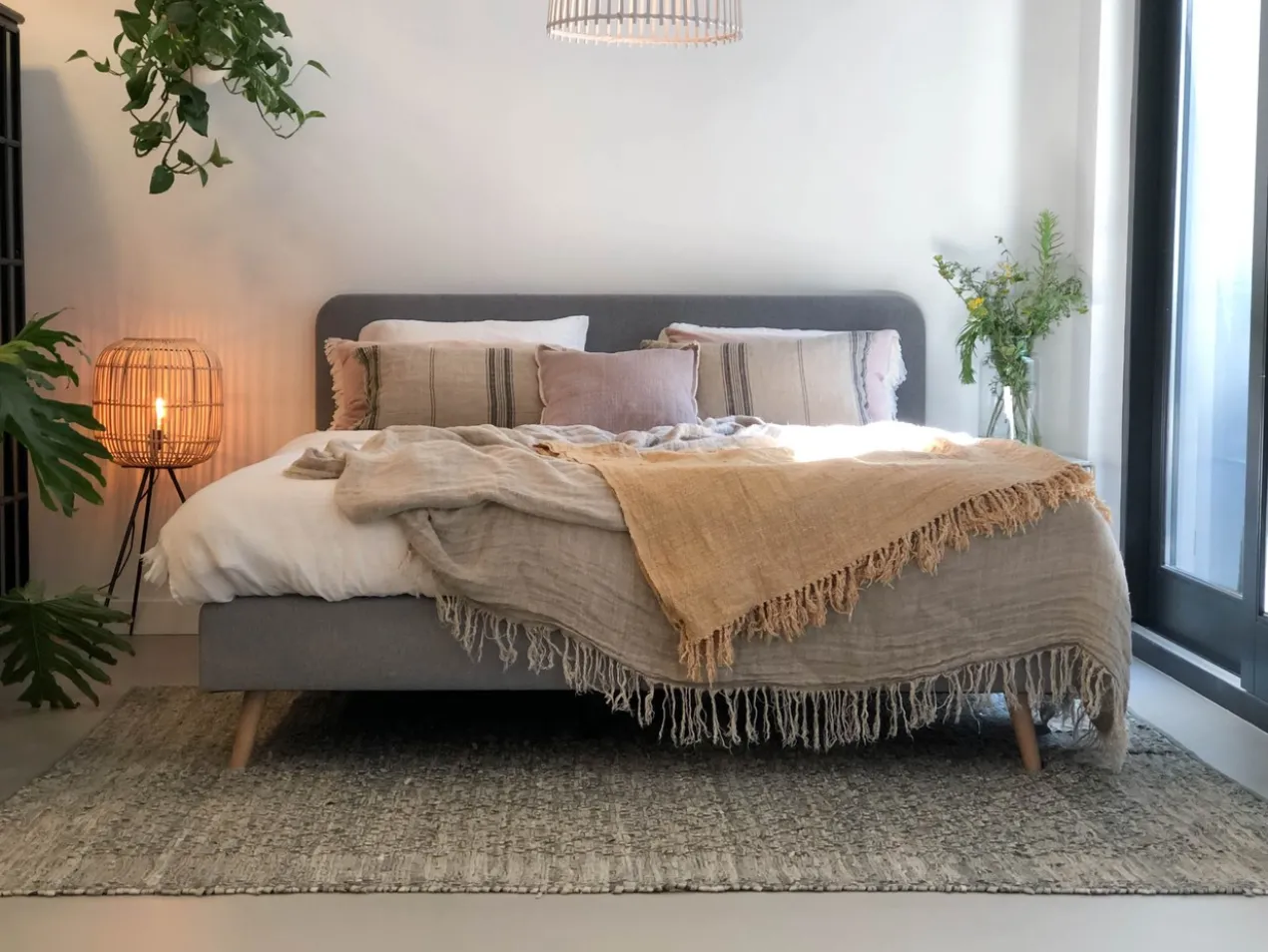 Boxspring Bjordal Grey 140x210