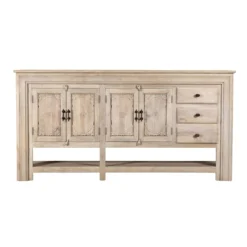 Brishti - Mangohouten Consoletafel met Houtsnijwerk