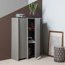 Brock 2-deurs kast essen fineer warmgrijs [fsc]